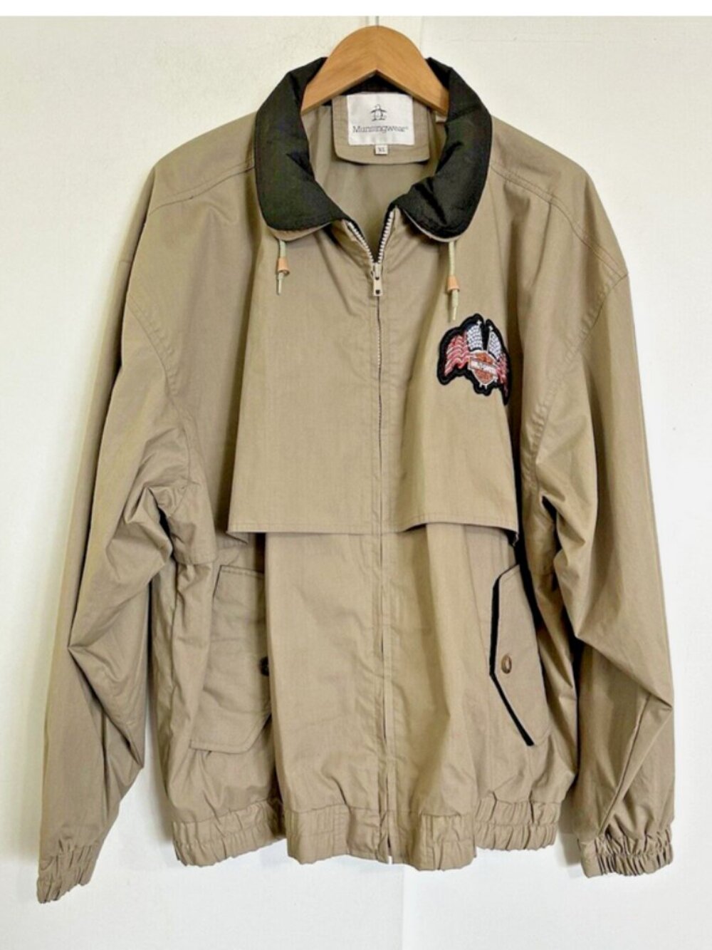 Munsingwear HARLEY-DAVIDSON Khaki Jacket Mens XL Tan WIndbreaker